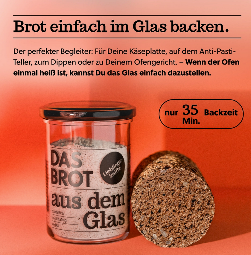 Brotbackmischung im Glas "Lieblingsknifte"