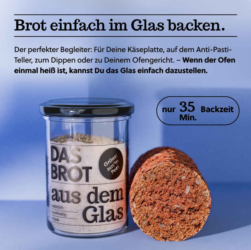 Brotbackmischung im Glas "Grüezi aus'm Pott"