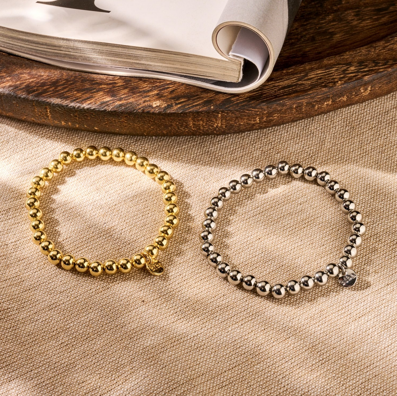 biba Armband Gold mit 6mm Perlen