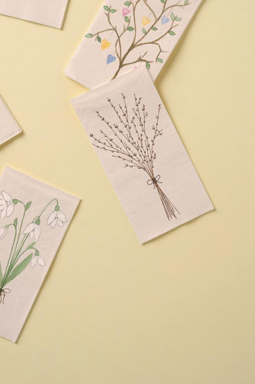 Papierservietten Weidenkätzchen 10x20 cm Ib Laursen