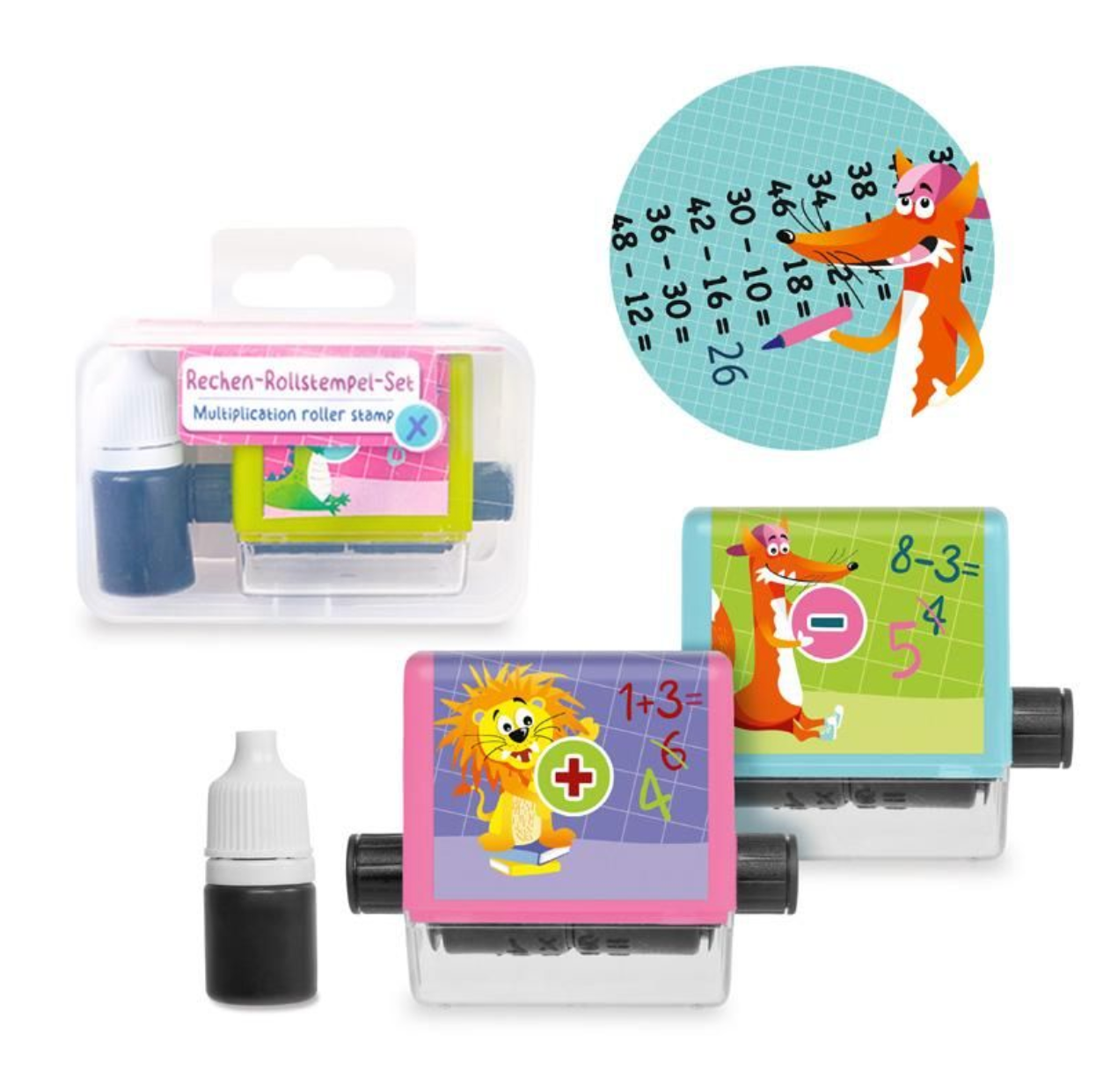 ABC-5 Rechen-Rollstempel-Set 2-teilig,3-fach sortiert Trendhaus