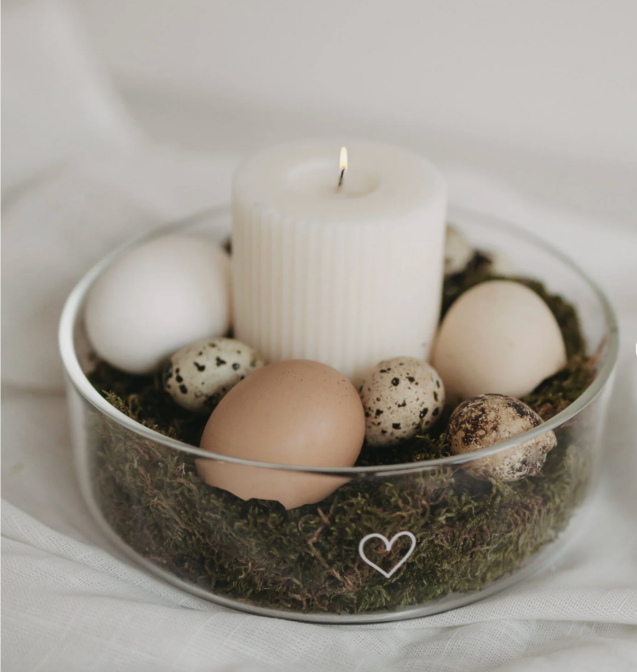 Glasschale Herz Eulenschnitt