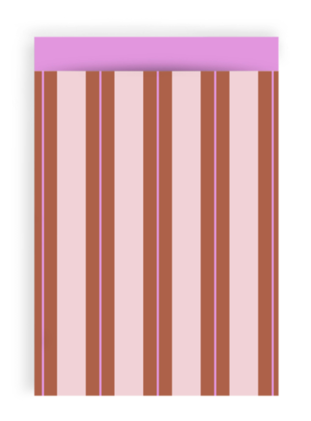 Papiertüte Stripe Chalk Chocolate Pink 17 x 25 cm