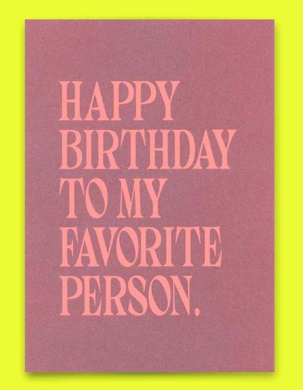 Postkarte Deli Cards "Favorite person Typo"