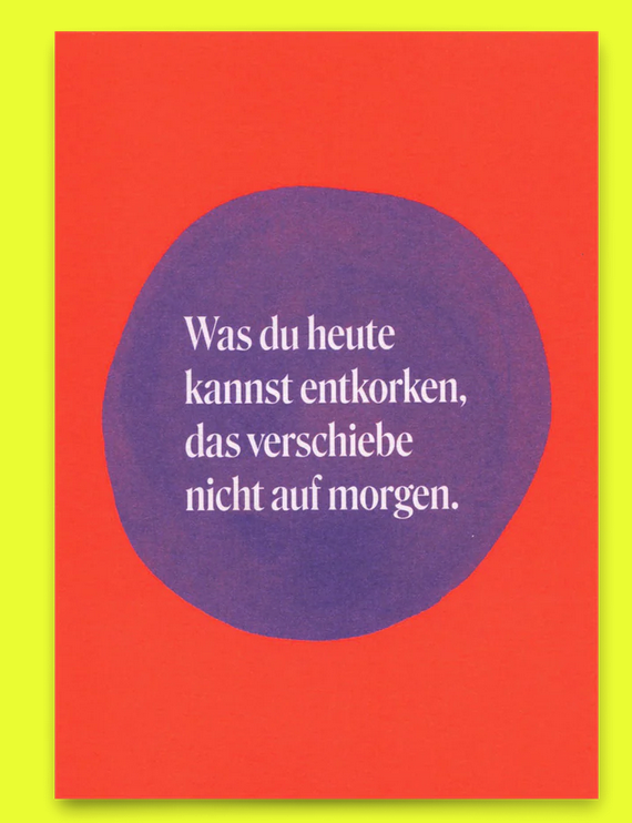 Postkarte Deli Cards "Entkorken Klecks"