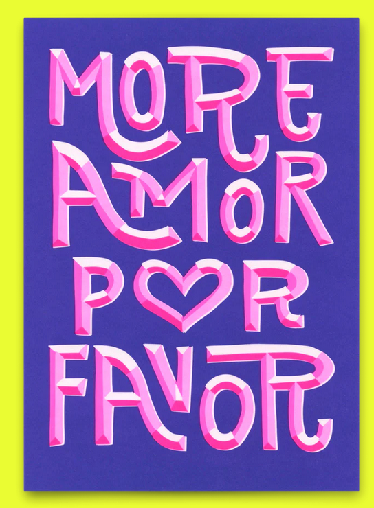 Postkarte Deli Cards "More amor por favor"
