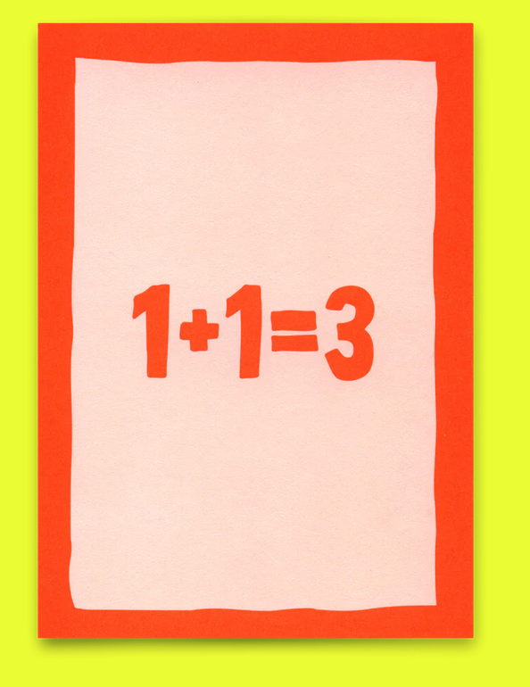 Postkarte Deli Cards "1+1=3"