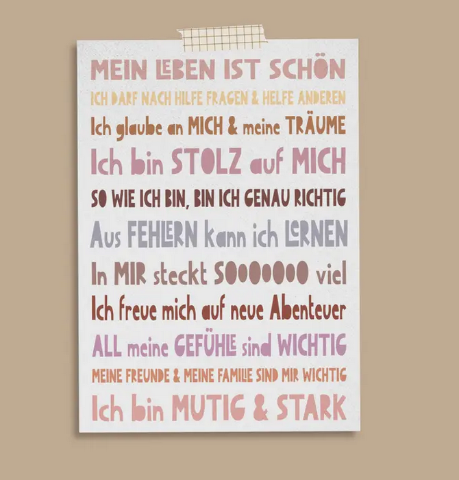 Affirmationskarte "Sweet Words" Modern Kids Art