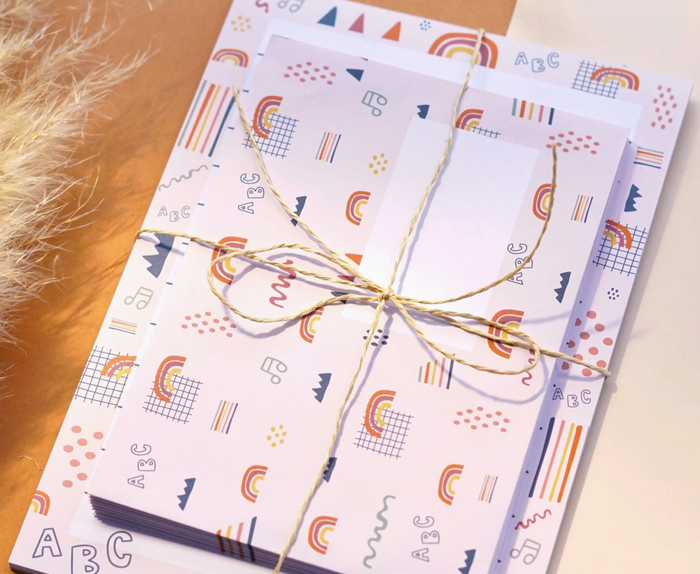 Briefpapier Set Regenbogen ABC Modern Kids Art