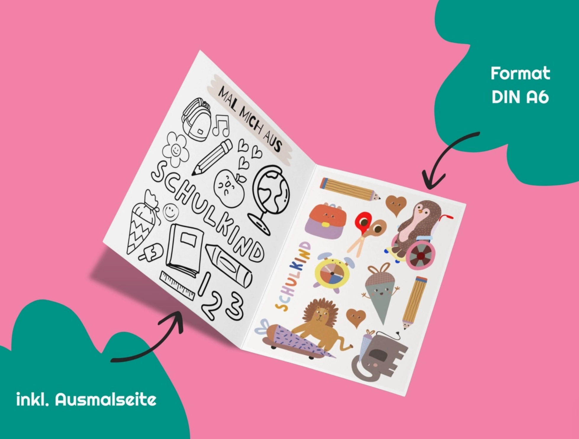 Reflektierende Sticker Schulstart Modern Kids Art