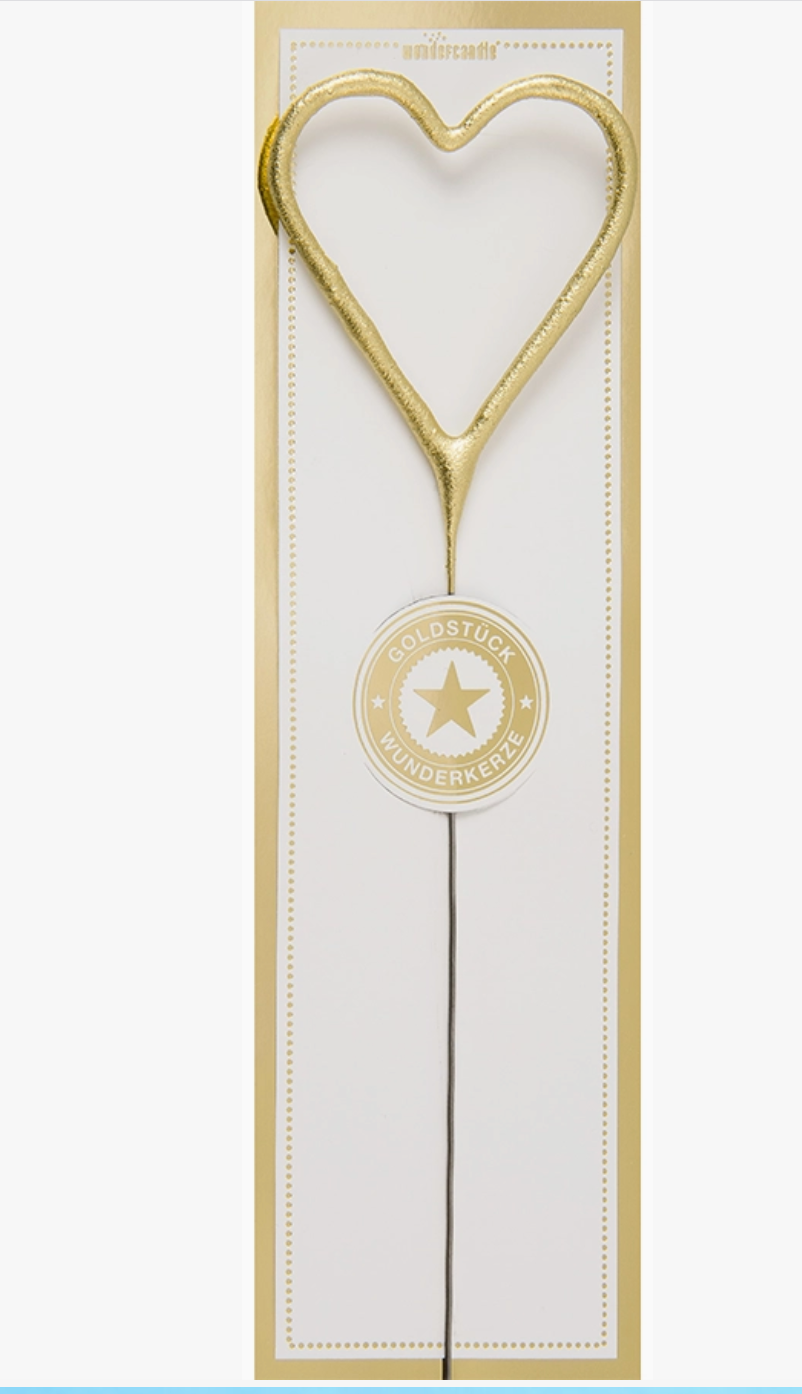 Heart gold Goldstück white Wondercandle® classic