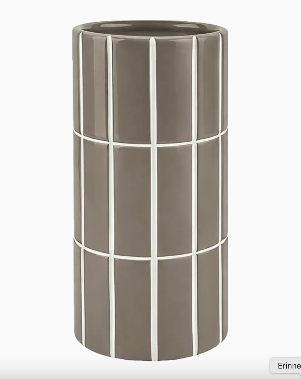 Vase mit Kachelmuster, grau, Ø 10,5 cm, H 23 cm