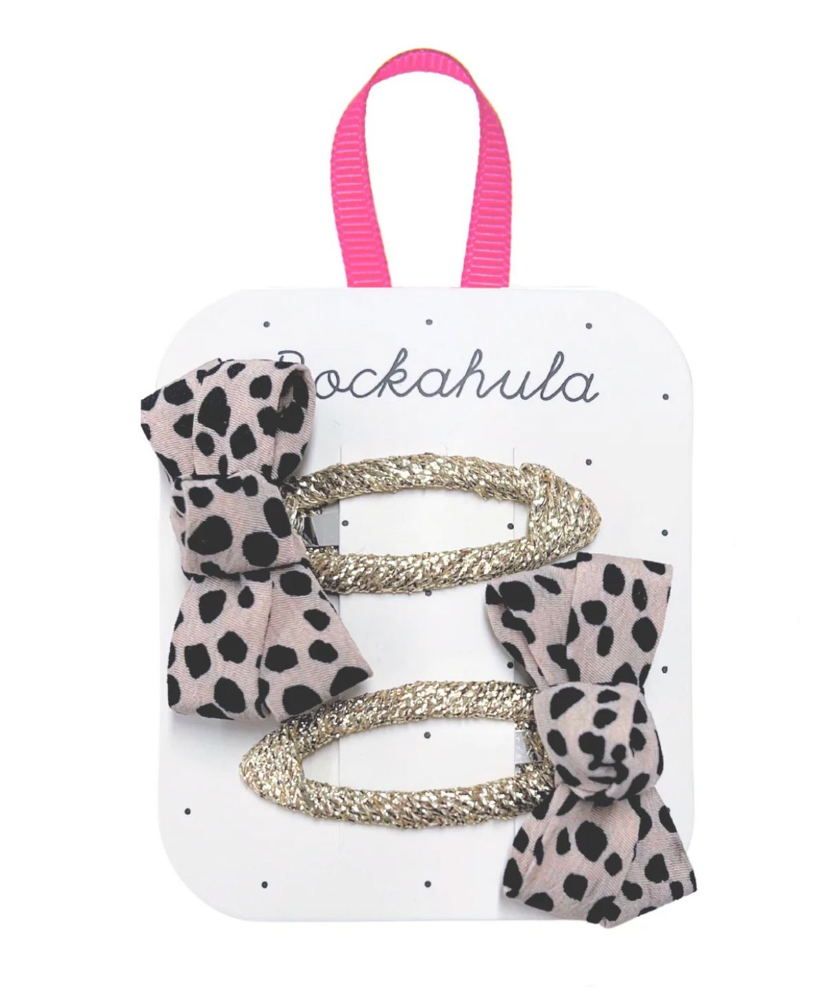Leopard Love Twisty Bow Clips Rockahula