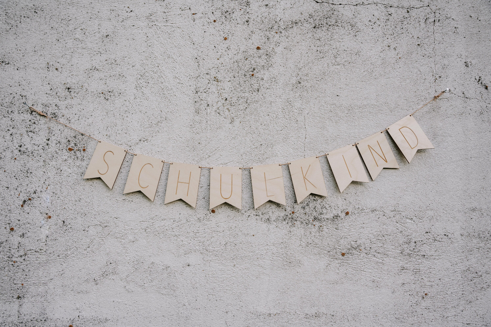 Holzgirlande Schulkind I Holz Wimpel