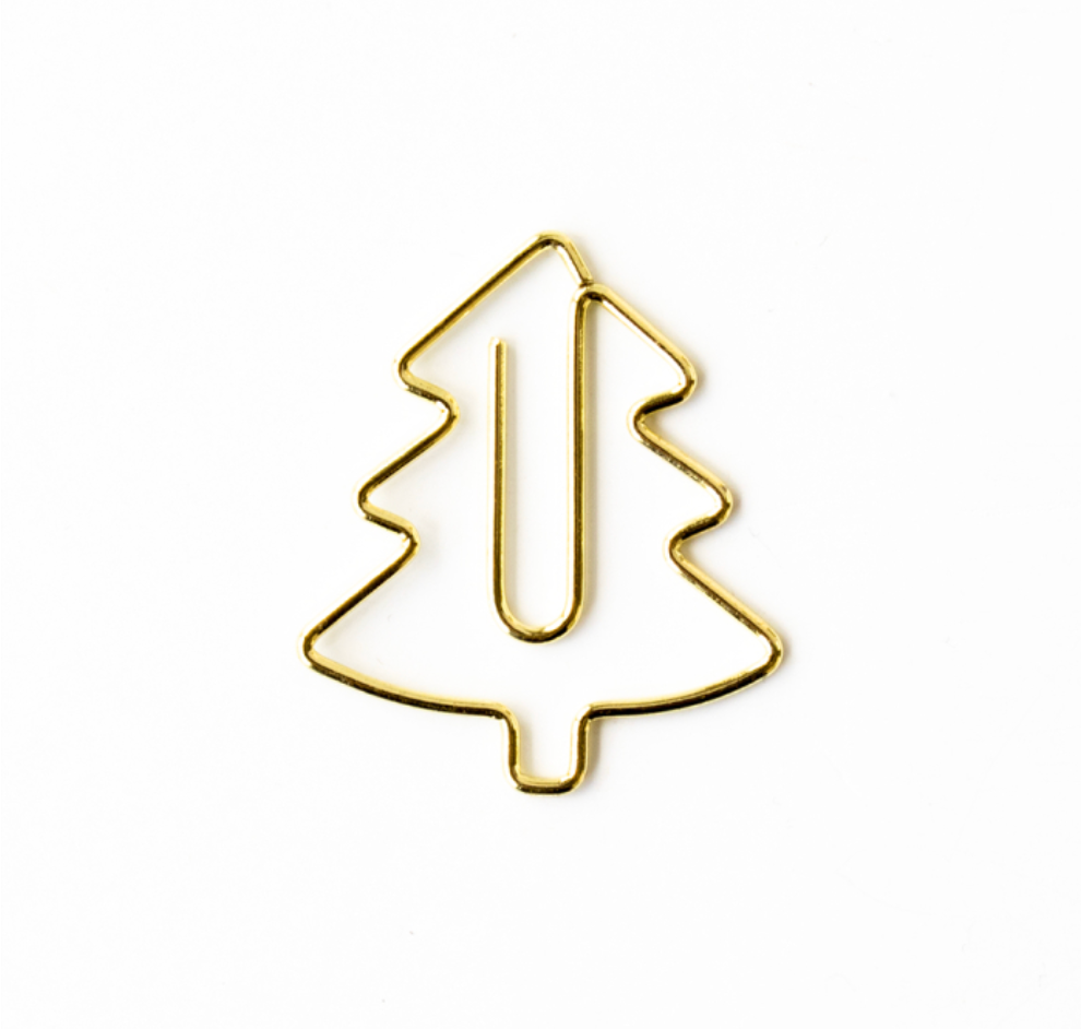 Weihnachts-Clips - Tannenbaum - Gold klein (5Stk.)