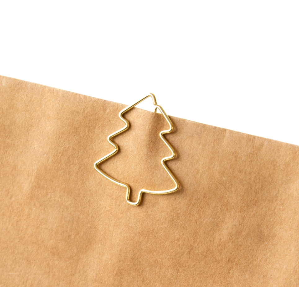 Weihnachts-Clips - Tannenbaum - Gold klein (5Stk.)