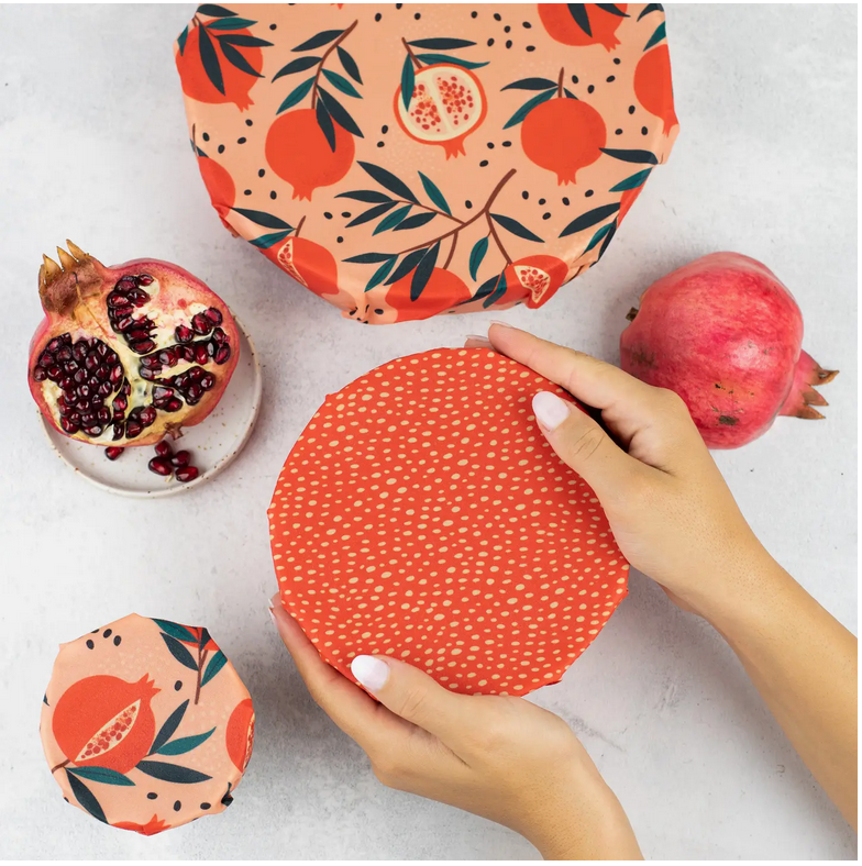 Bio-Bienenwachstuch - Granatapfel "Starter-Set" - S/M/L/