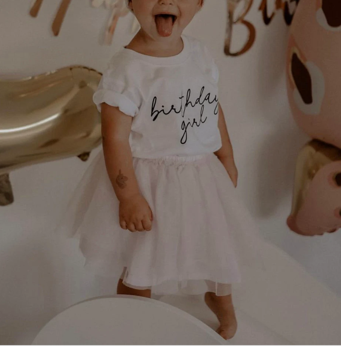 BIRTHDAY GIRL Tshirt weiß