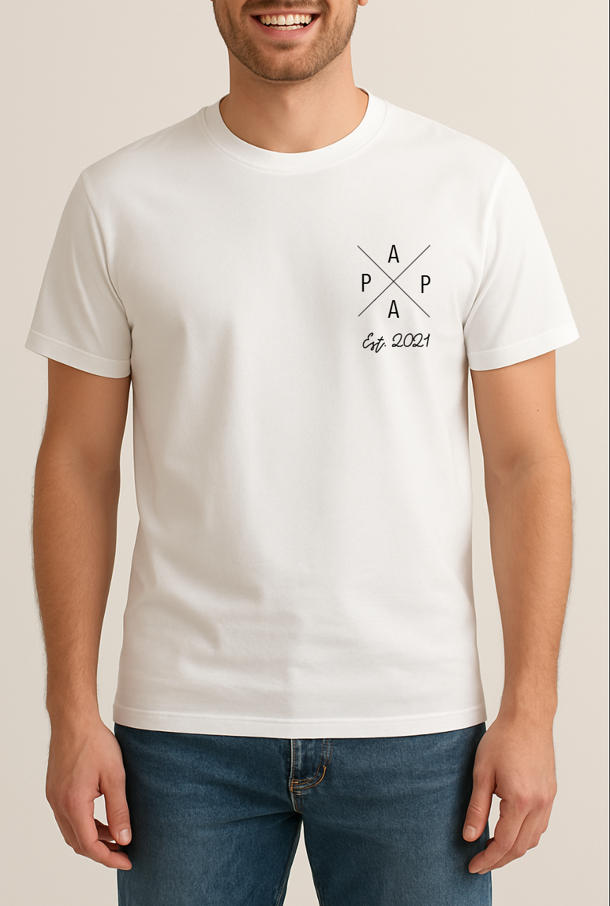 Personalisiertes PAPA Est. Tshirt