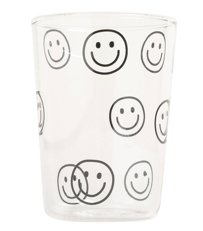 Trinkglas Smileys schwarz Eulenschnitt