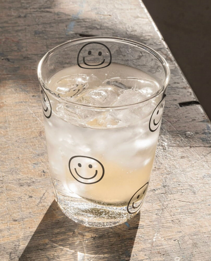 Trinkglas Smileys schwarz Eulenschnitt