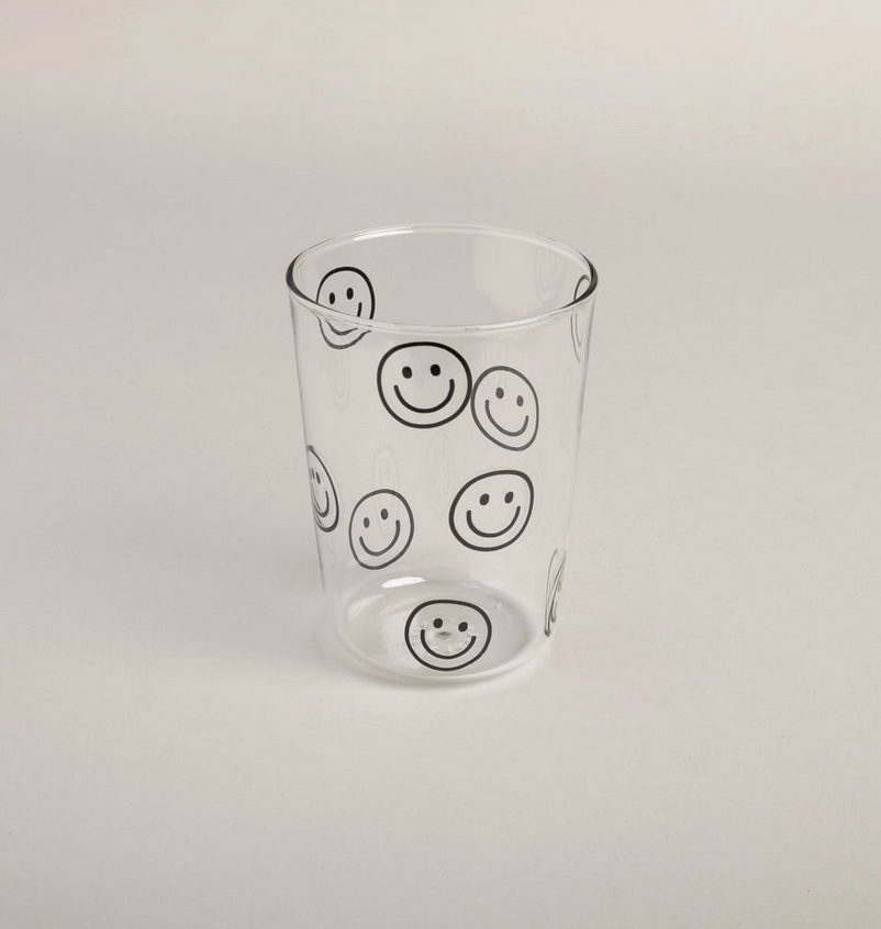 Trinkglas Smileys schwarz Eulenschnitt