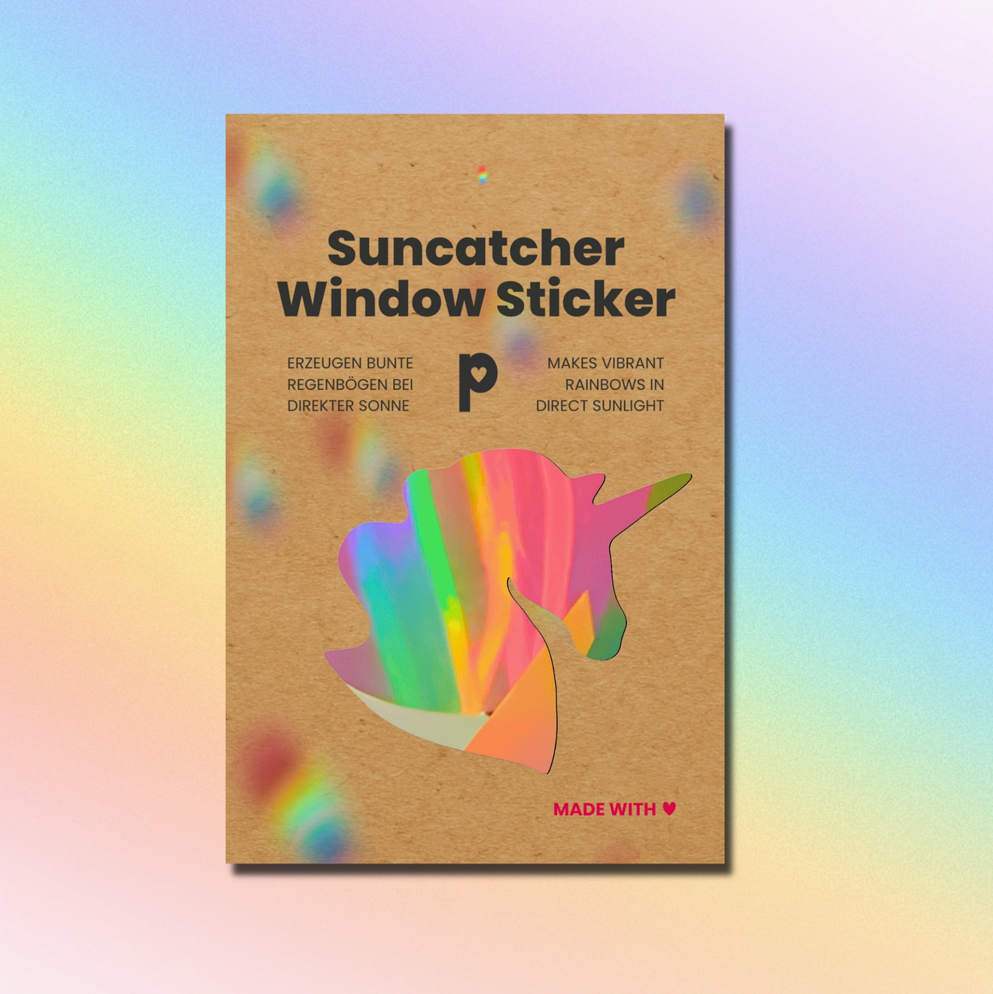 Sonnenfänger Fensteraufkleber Einhorn, Sonnenfänger Aufkleber Plottkowski