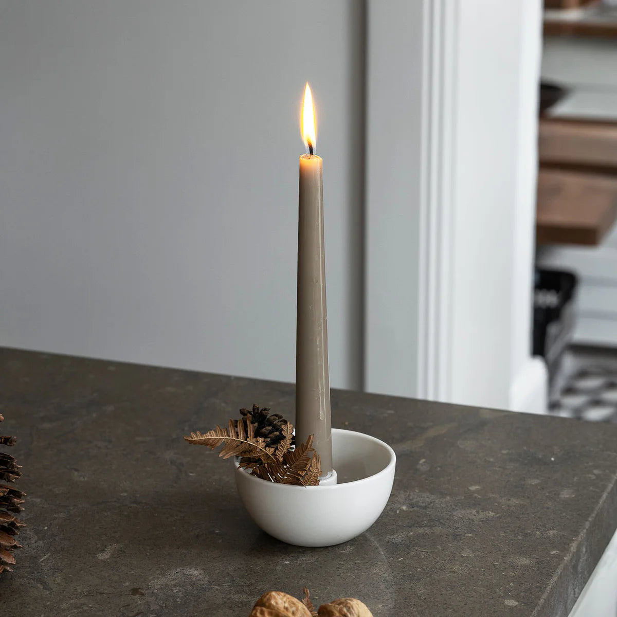 Storefactory Kerzenhalter LIDATORP Mini white glänzend | Ø 10x5 cm