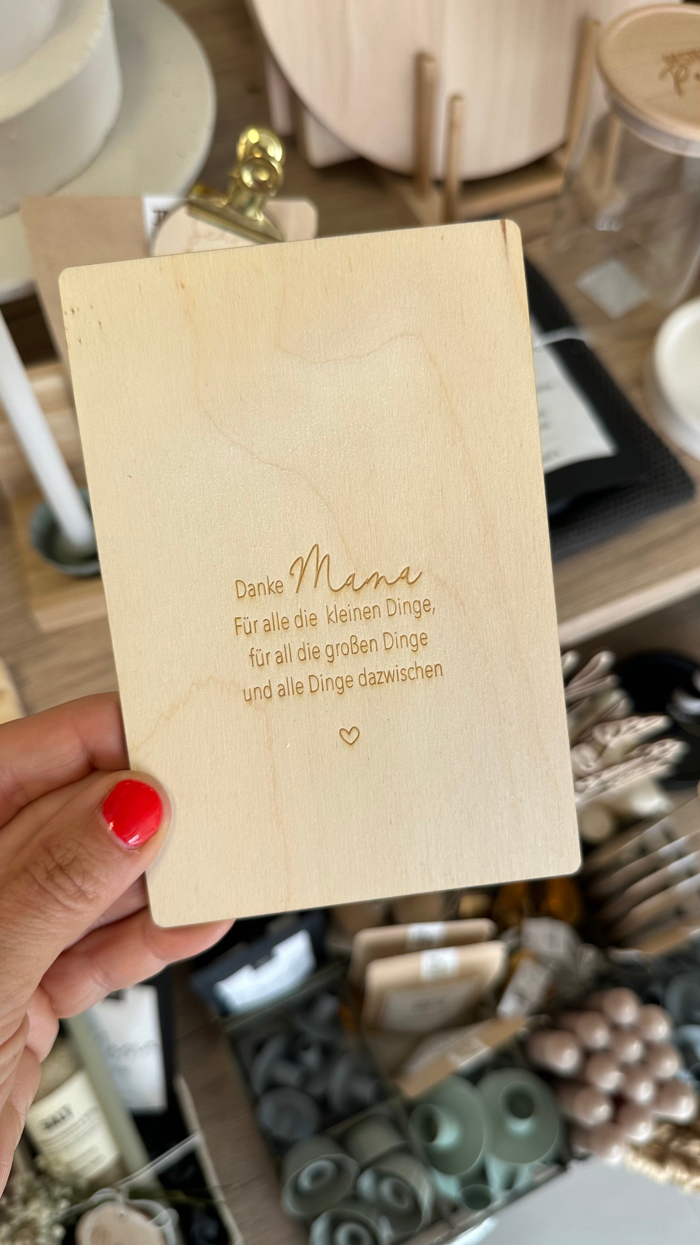 Holzkarte Mama kleine Dinge