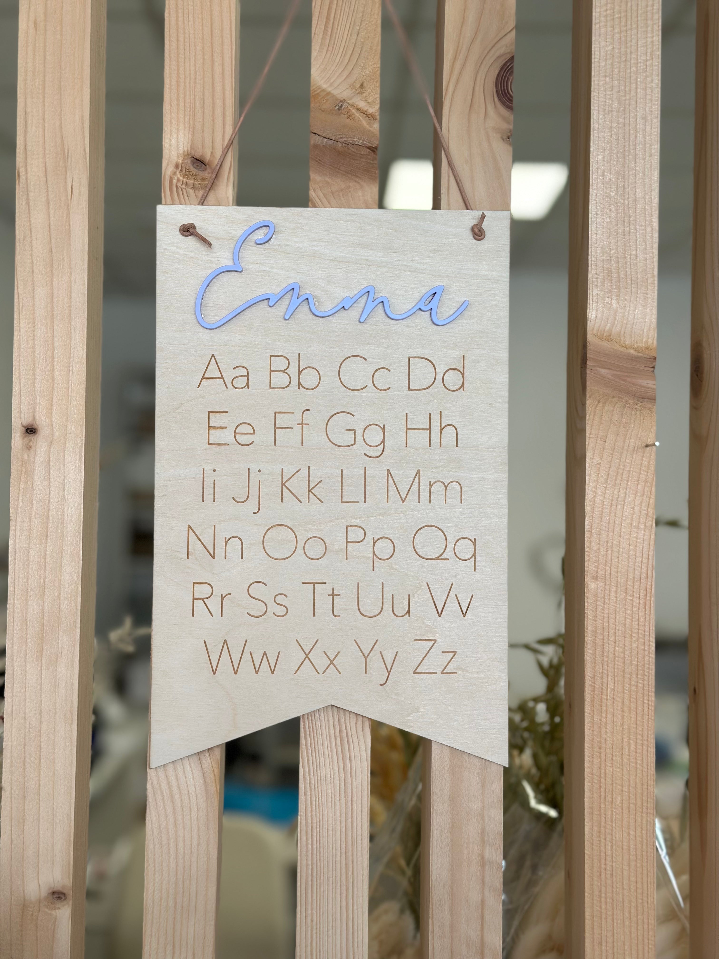 ABC Tafel Wimpel Acryl personalisiert