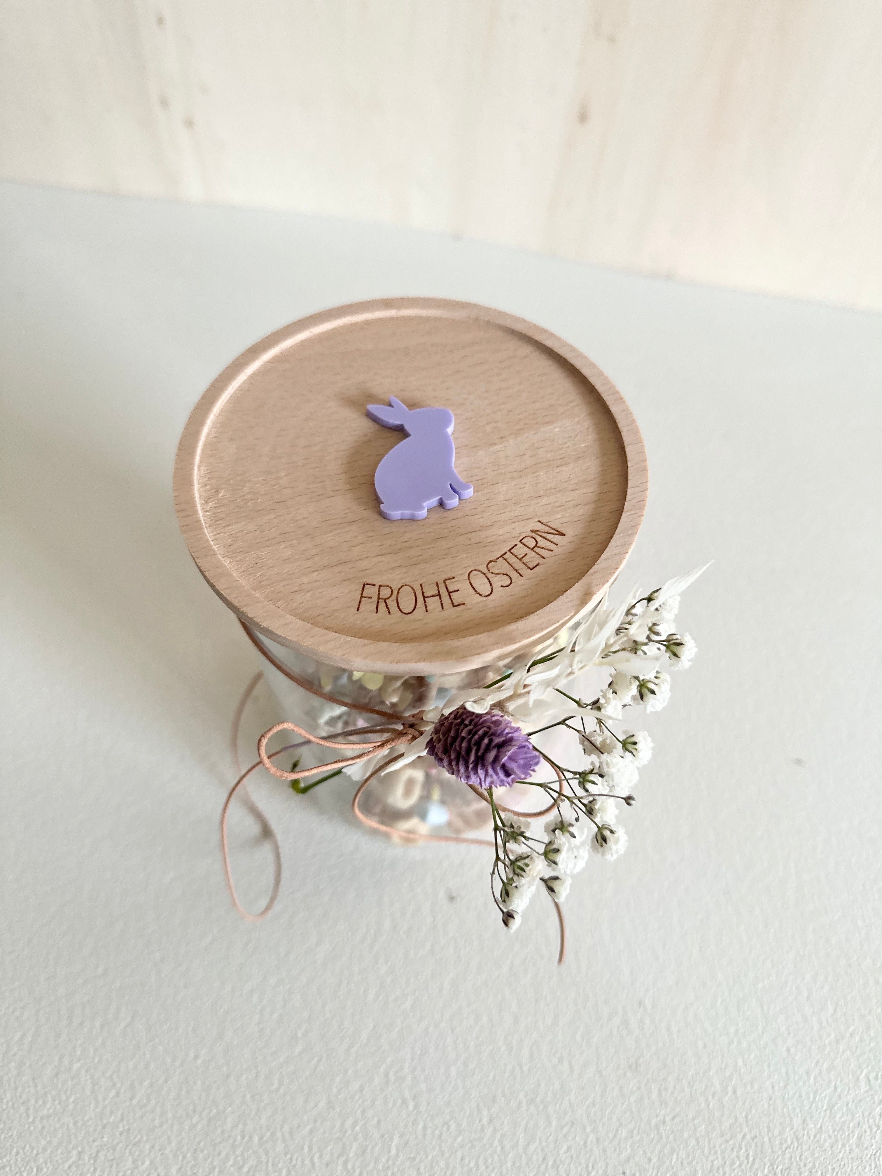 Vorratsglas Frohe Ostern mit Hase Acryl Keksdose Personalisiert
