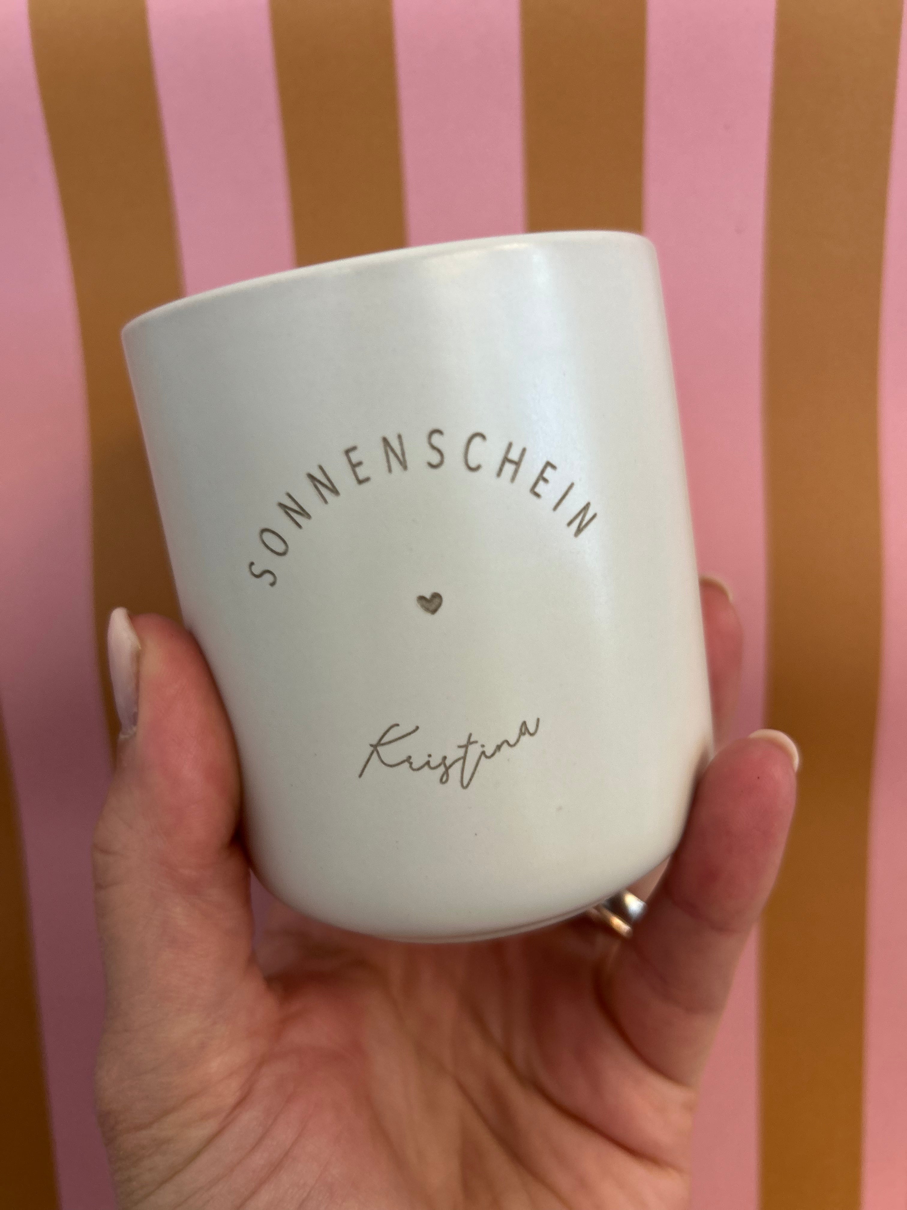SONNENSCHEIN / Becher graviert Keramiktasse personalisiert