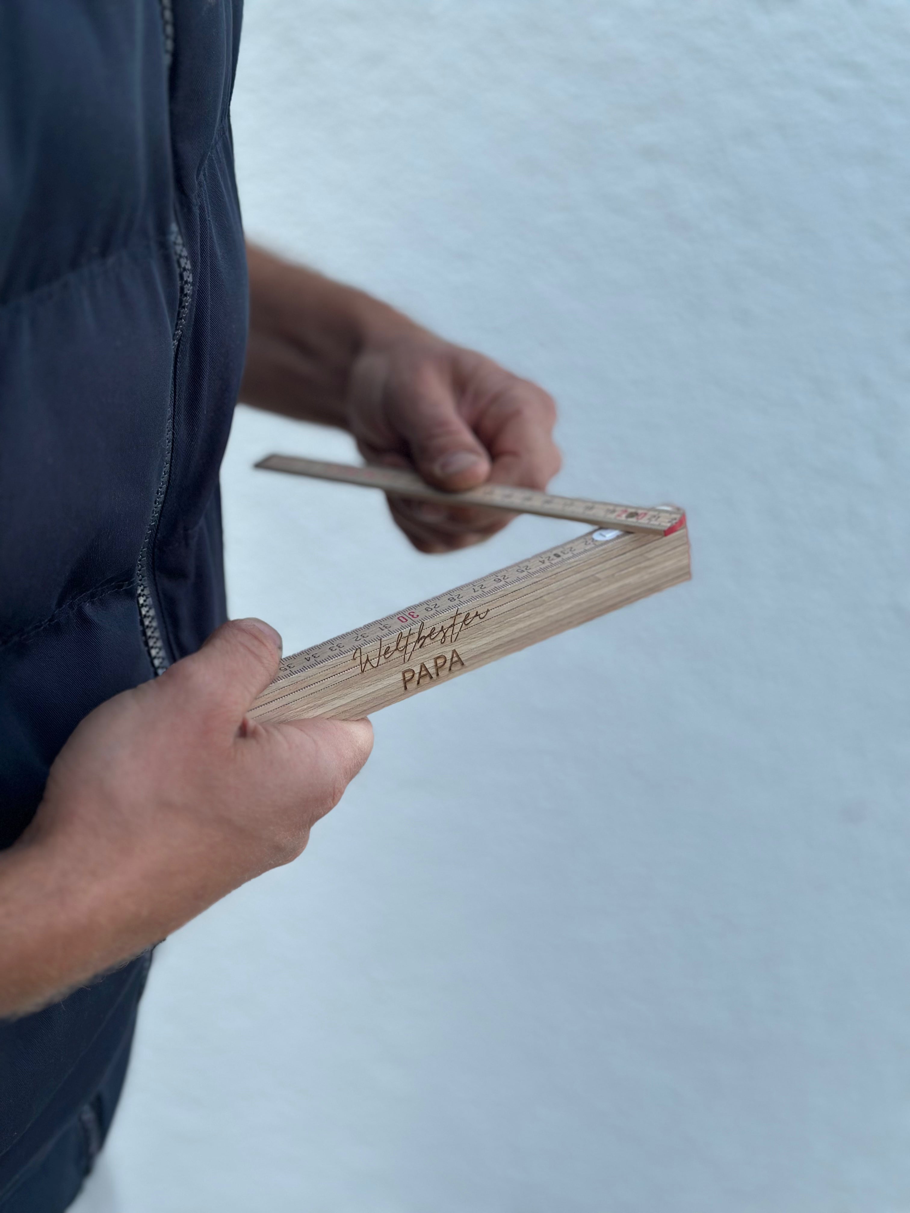 Zollstock Holz Natur Personalisiert