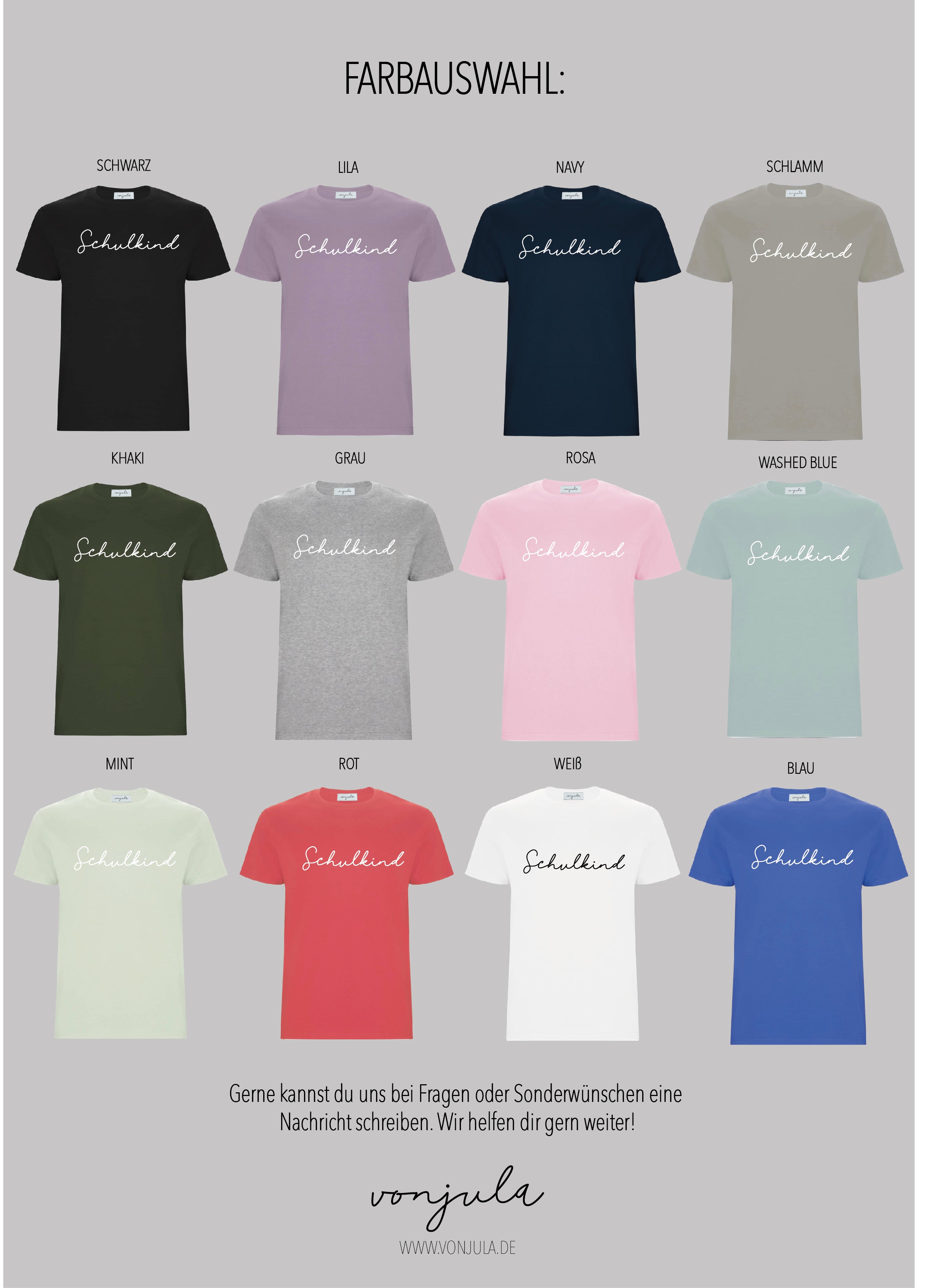 SCHULKIND TEE COLOR SELECTION