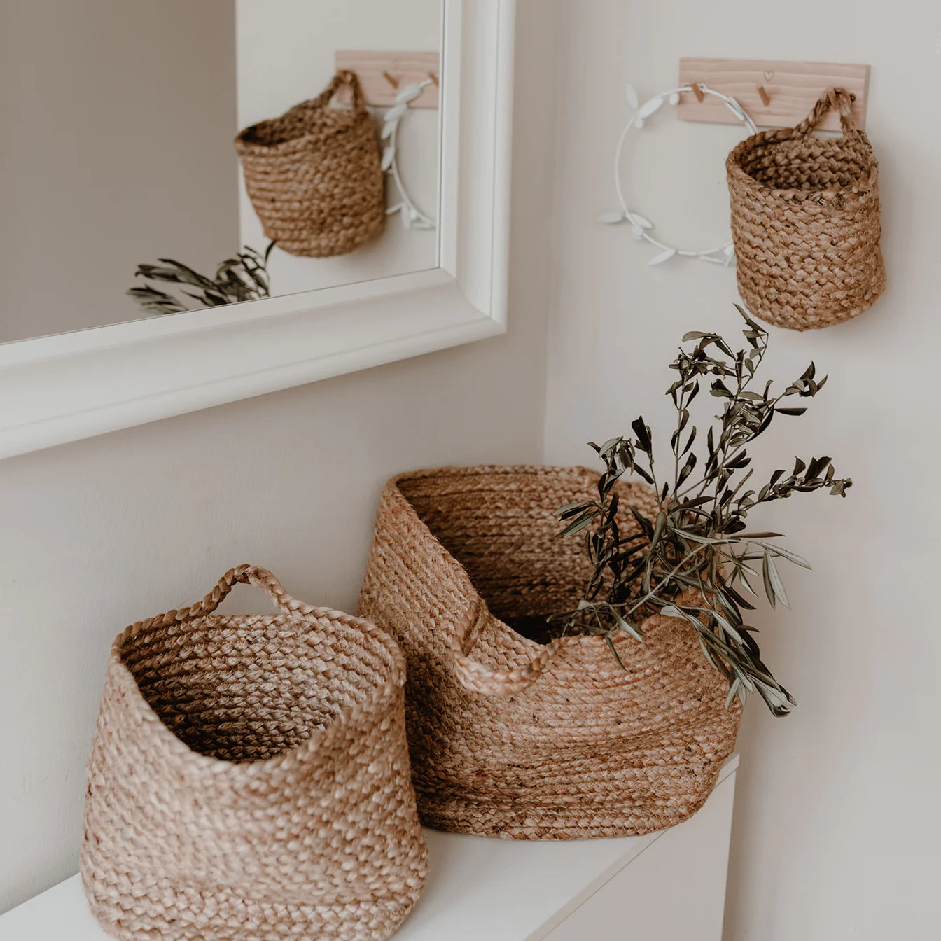 Aufbewahrungskorb aus Jute Mittel Eulenschnitt