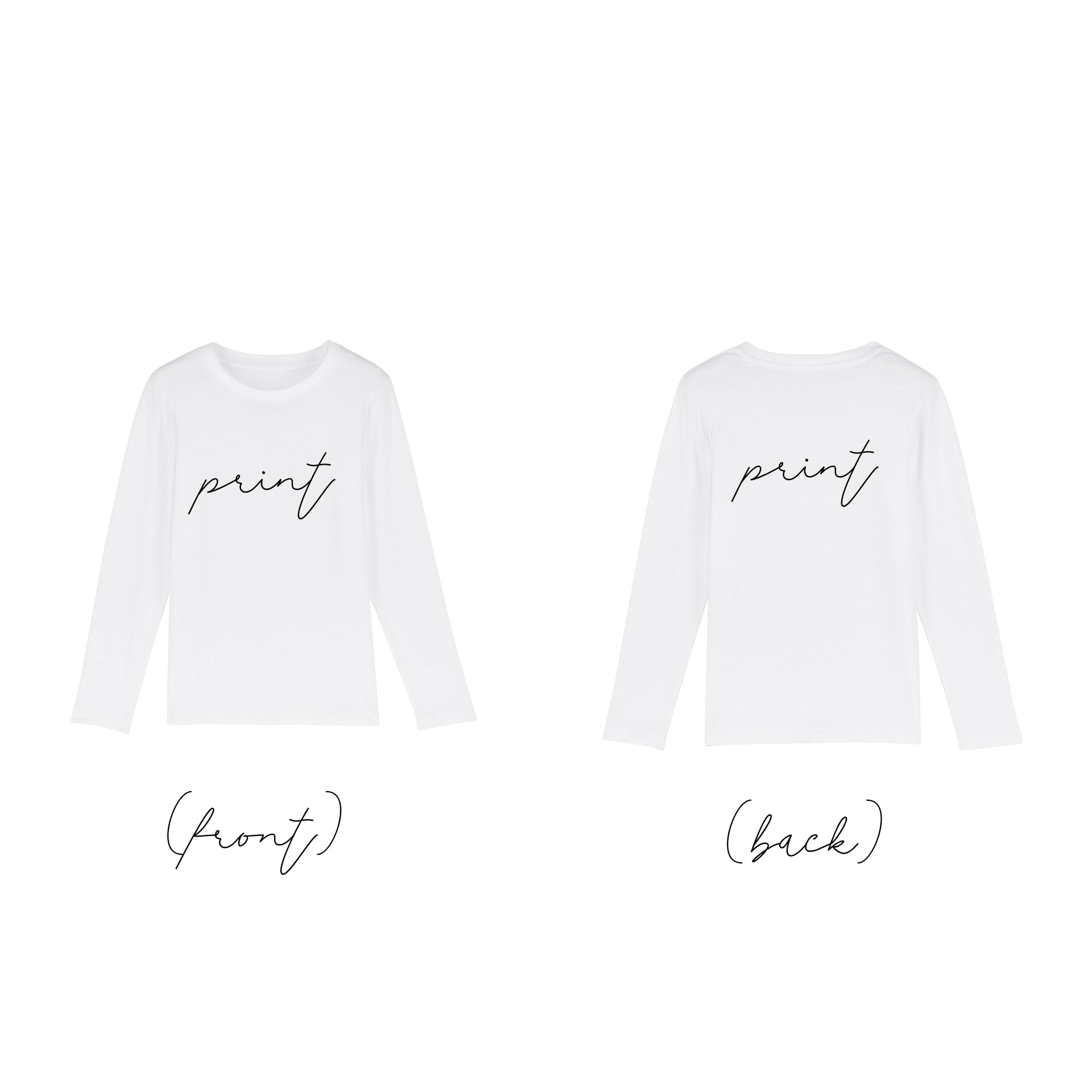 LONGSLEEVE PRINT FRONT + BACK WHITE