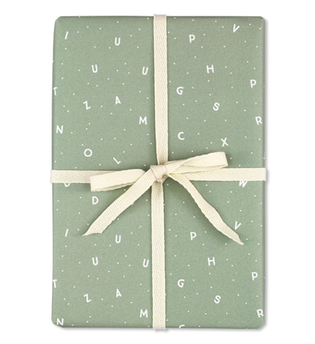 Geschenkpapier Buchstaben Dusty Mint