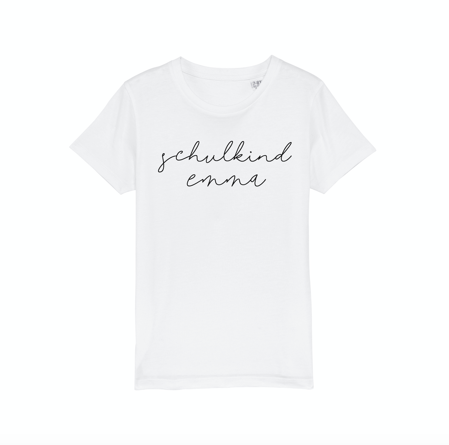 SCHULKIND + NAME Tshirt weiß