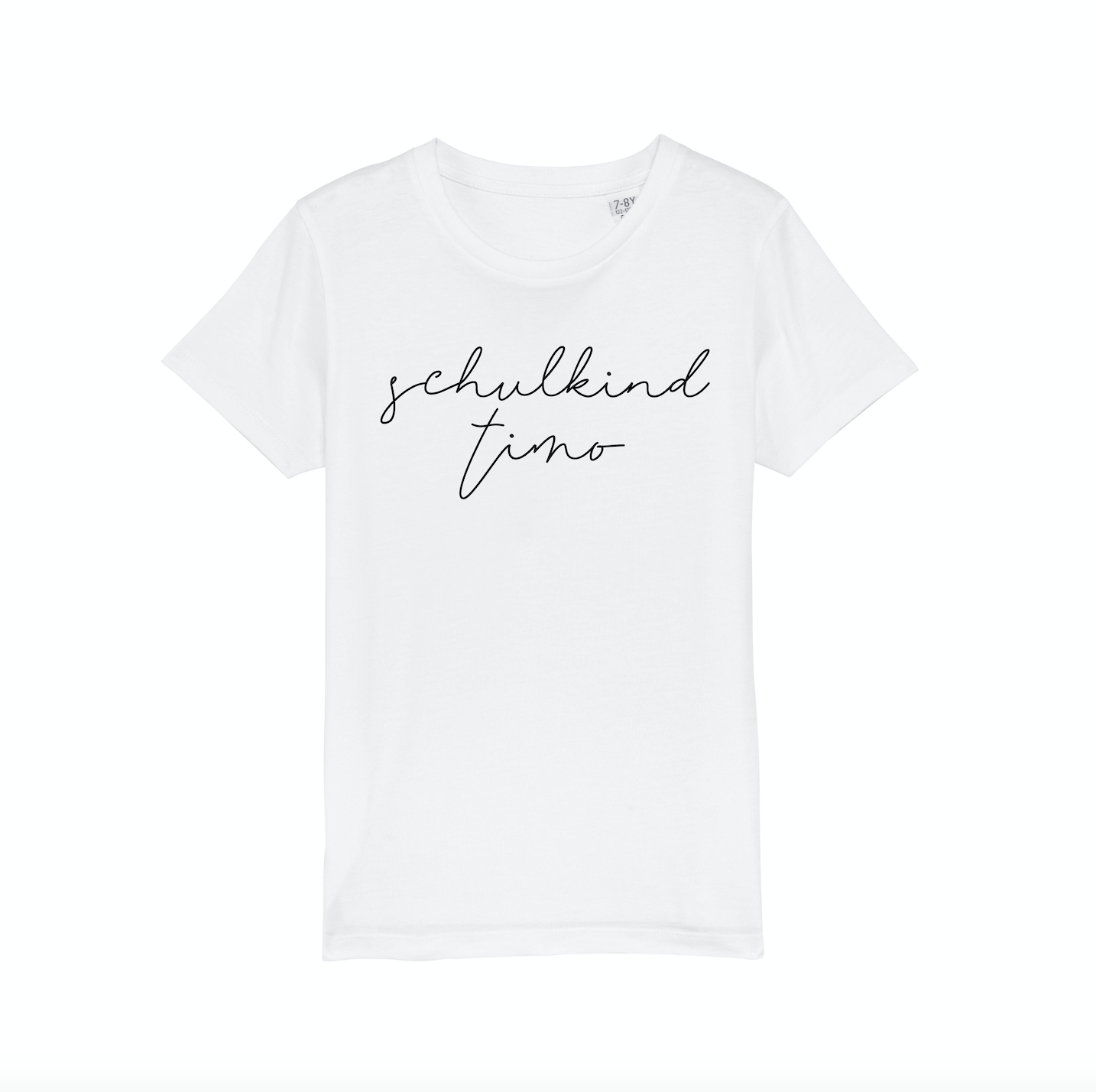 SCHULKIND + NAME Tshirt weiß