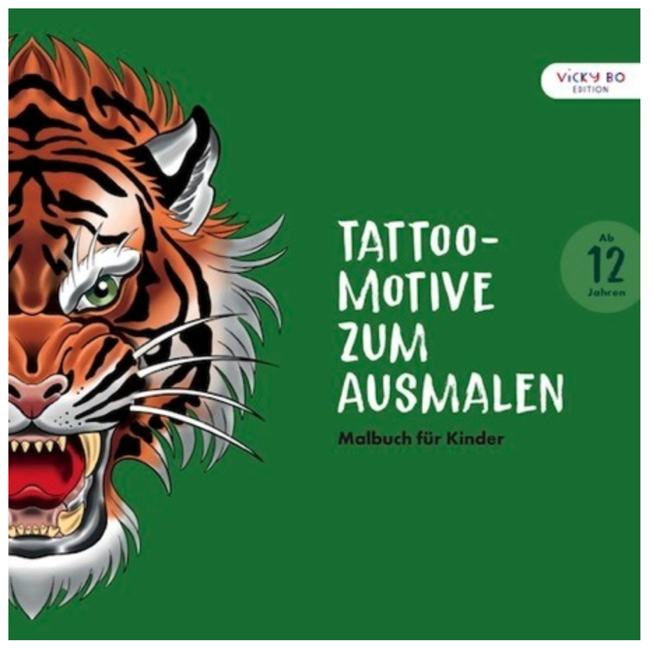 Tattoo-Motive zum Ausmalen. Malbuch für Kinder ab 12 Jahren