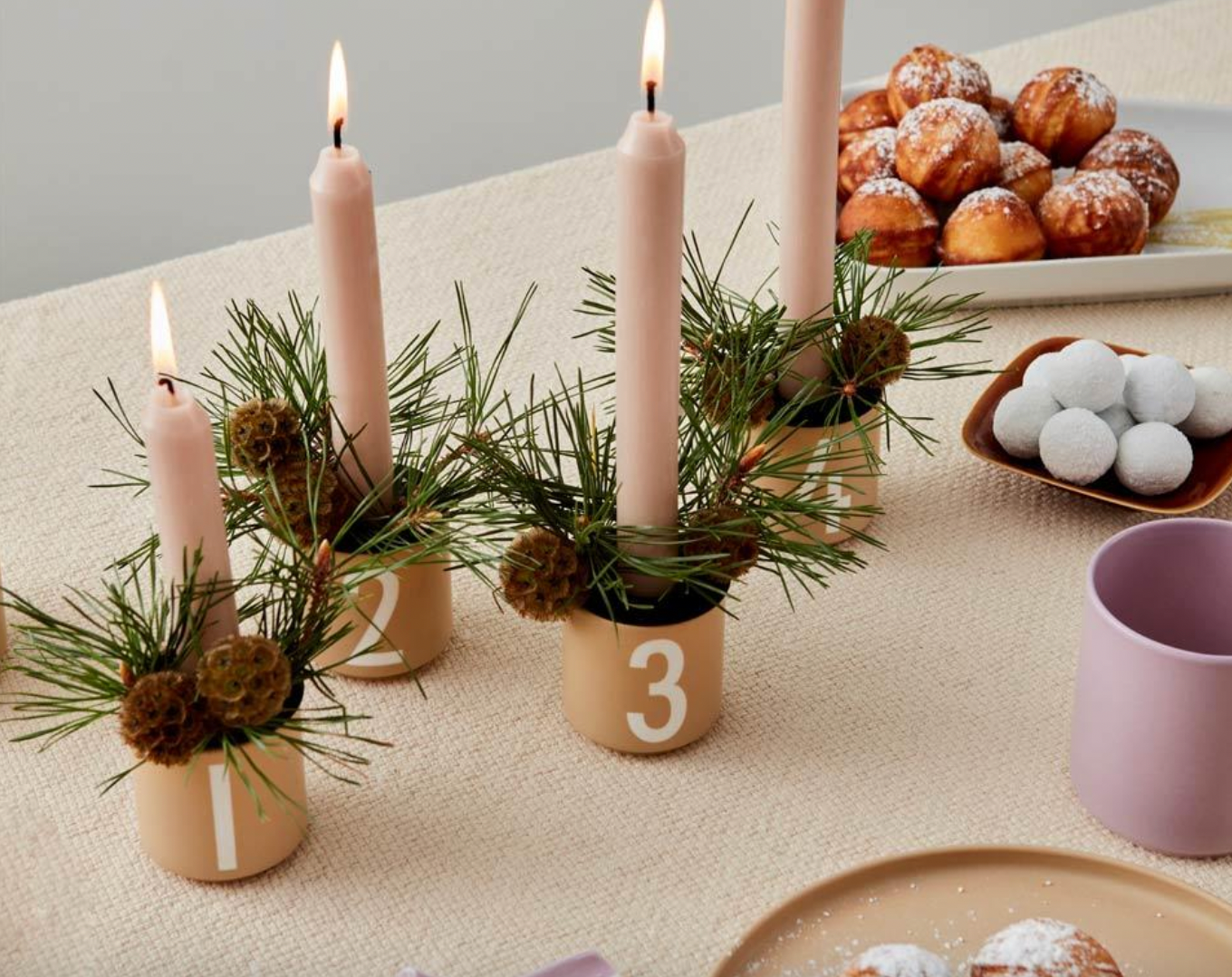 Espressotassen-Set Beige Adventskranz