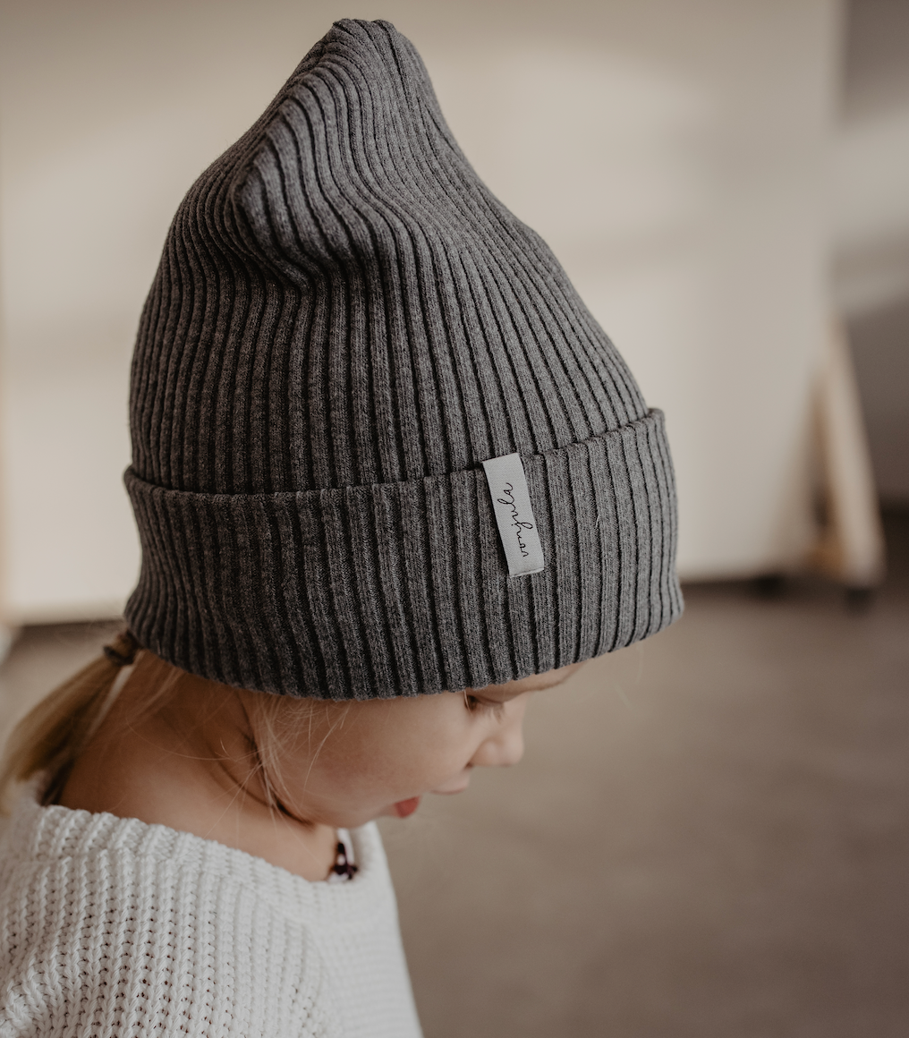 RIB BEANIE 'GREY'