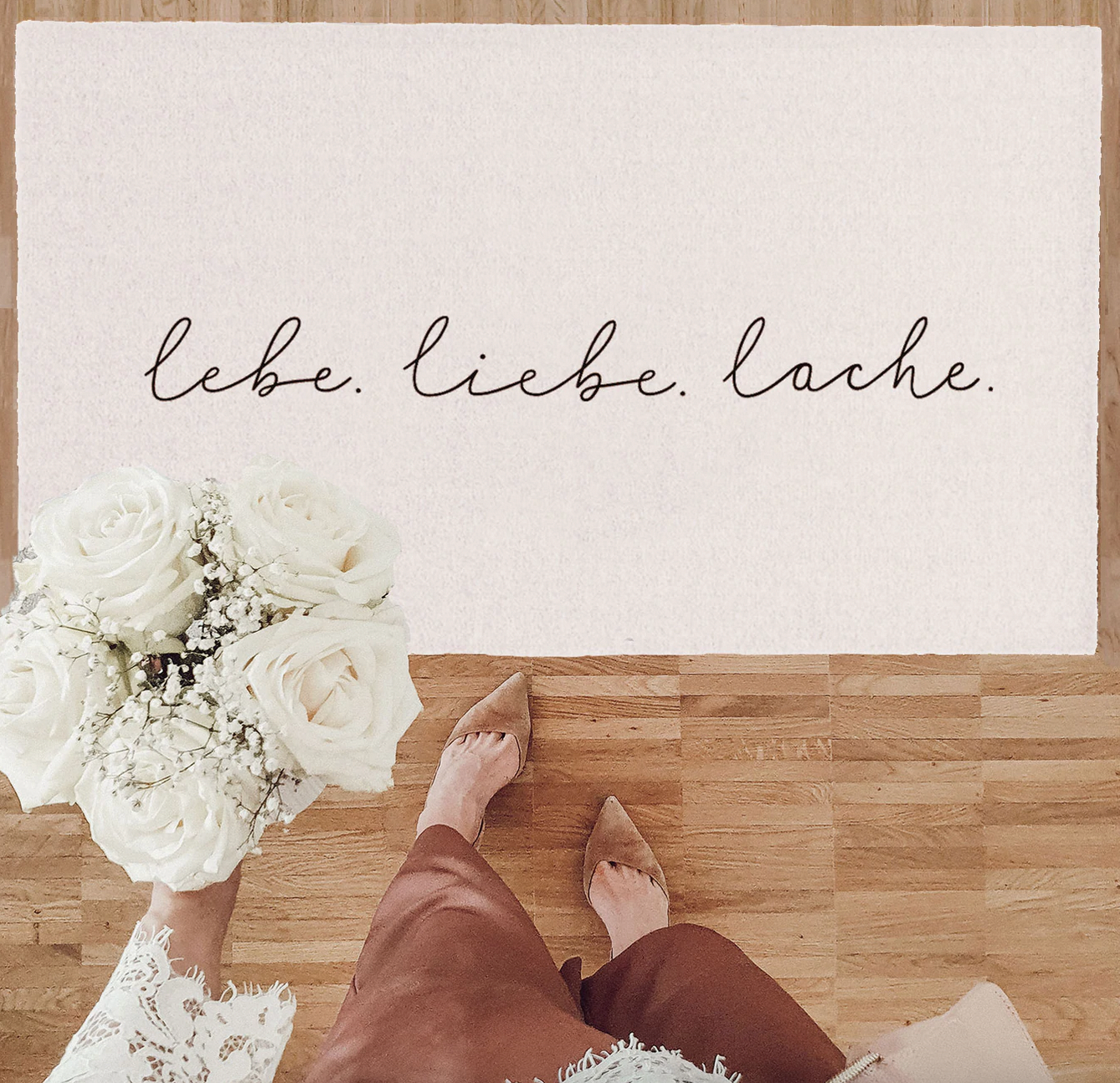 Waschbare Matte Lebe Liebe Lache