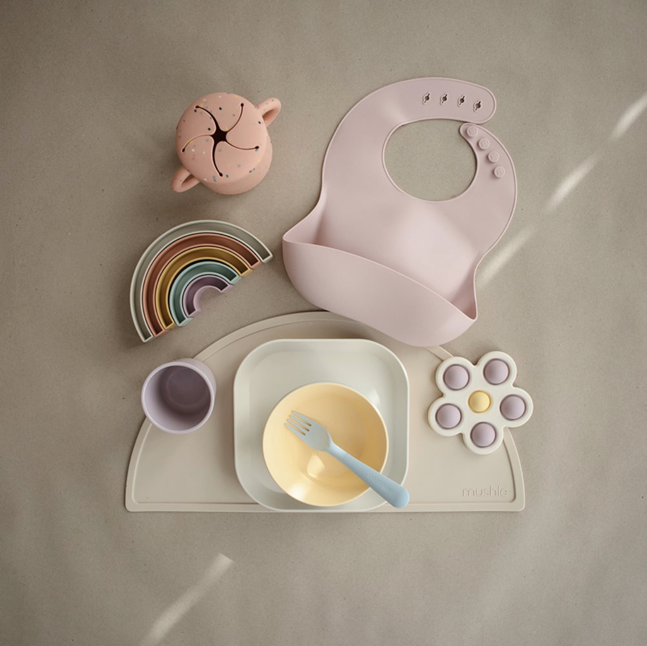 Mushie Flower Press Blume Lilac / Daffodil / Ivory