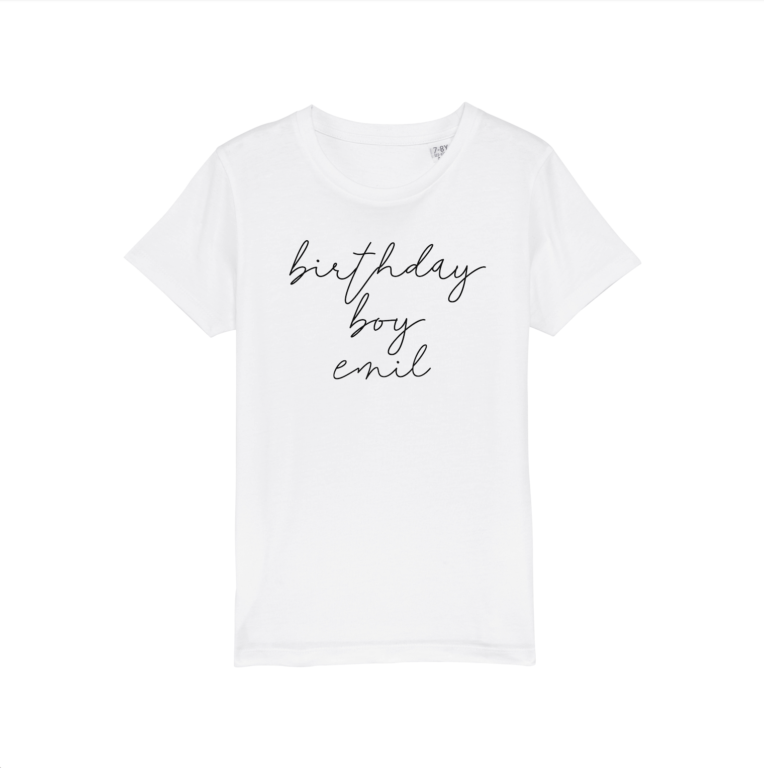 BIRTHDAY + NAME T-Shirt Weiß