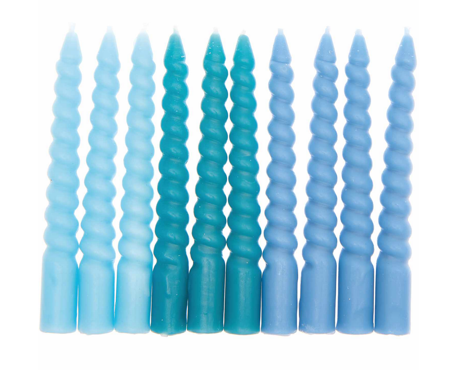 Let's Party Spiral Kerzen Mix 10 Stück Smokey Blau