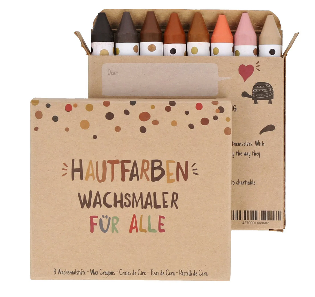 8 Hautfarben-Wachsmalstifte