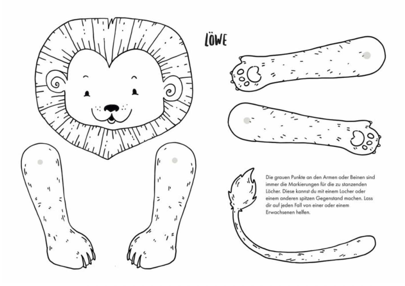Hampelfiguren für Kinder ab 4 Jahren. Vorlagen zum Anmalen, Ausschneiden und Basteln