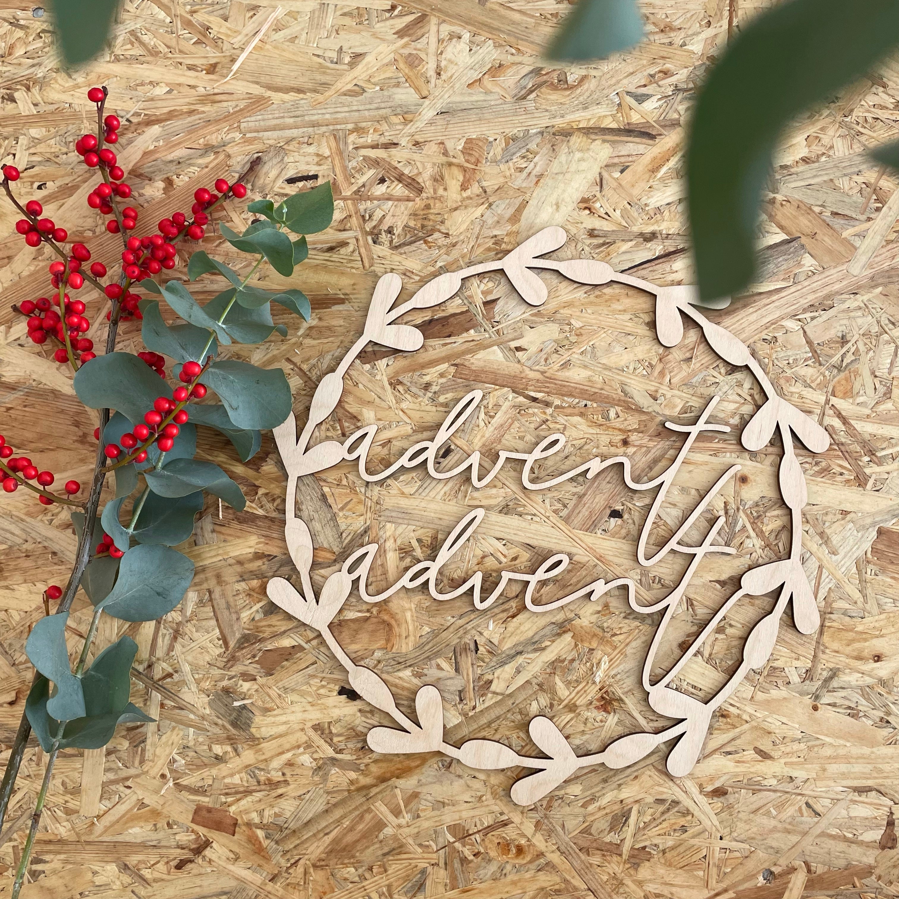 Holzkranz Advent Advent