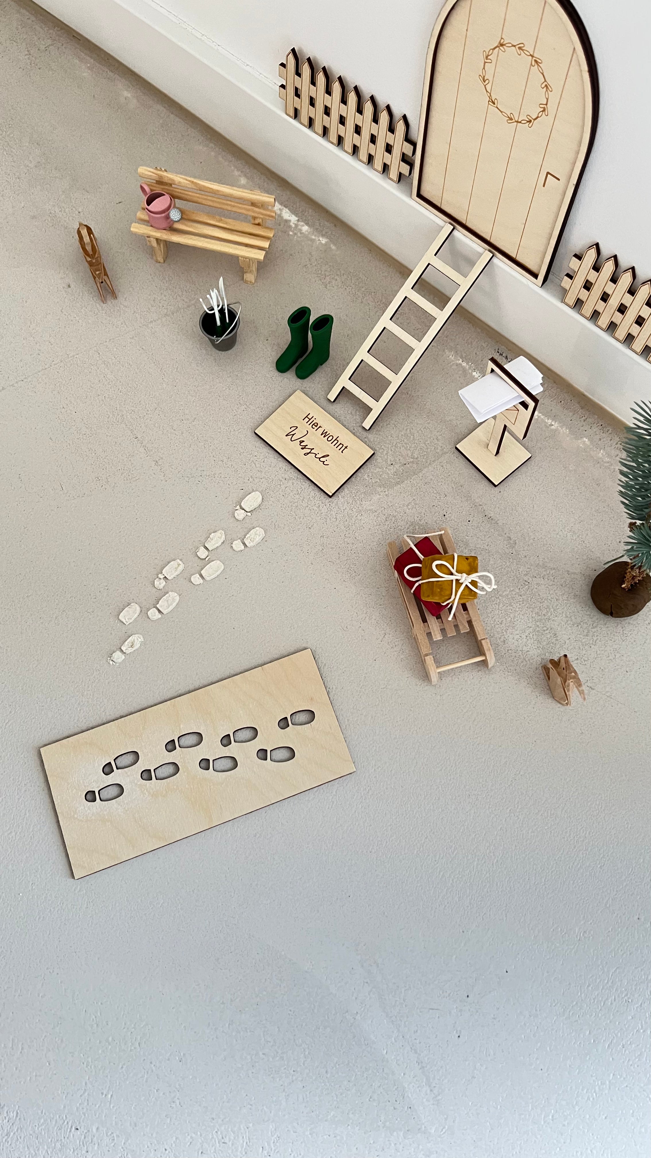 Fußspuren Schnee Wichtel I Wichtelzubehör